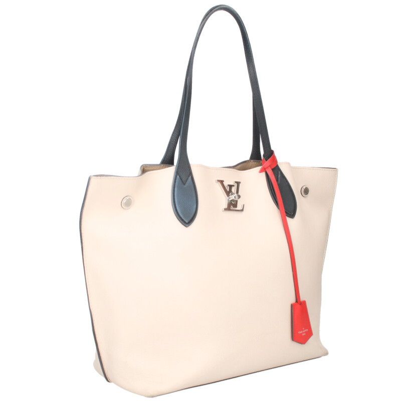 Louis Vuitton M55237 Lock Me Go Logo Calf Leather Tote Bag Women