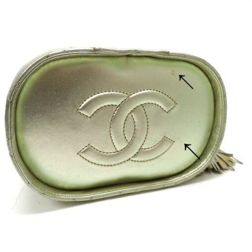 Chanel Chain Vanity Handbag Lambskin Metallic Gold 7 Digits — view 3
