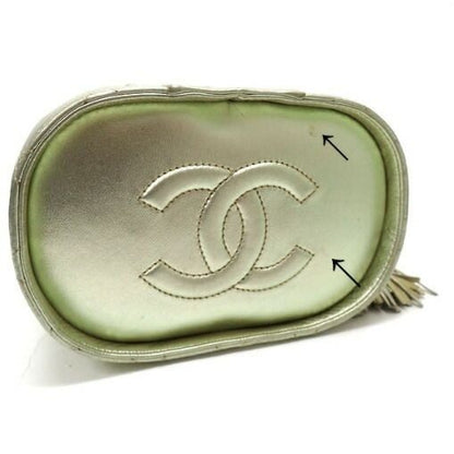 Chanel Chain Vanity Handbag Lambskin Metallic Gold 7 Digits — view 3