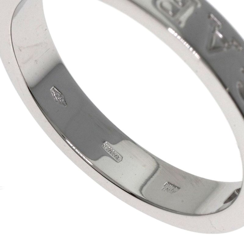 Bvlgari Bulgari Double Logo 1P Diamond Ring 18K White Gold Unisex