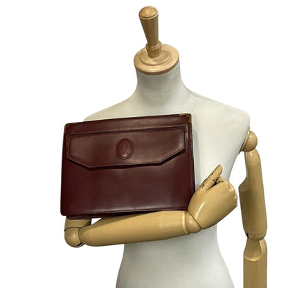 Cartier Must Line Clutch Gold Leather Plate Log Vintage Classic Luxury Handbag — view 4