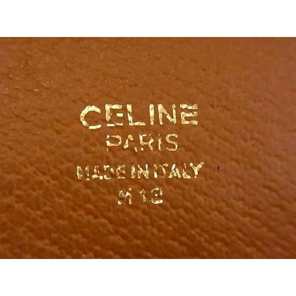 Celine Clutch Bag Macadam Pattern M12 Brown Leather — view 2