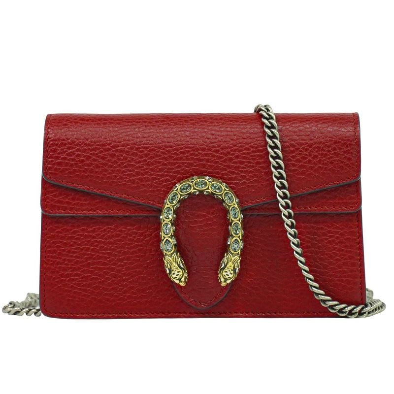 Gucci Dionysus Shoulder Bag Pochette Leather Red