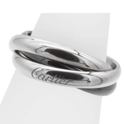 Cartier Trinity Ring White Gold Black 18k Ceramic Classic Model