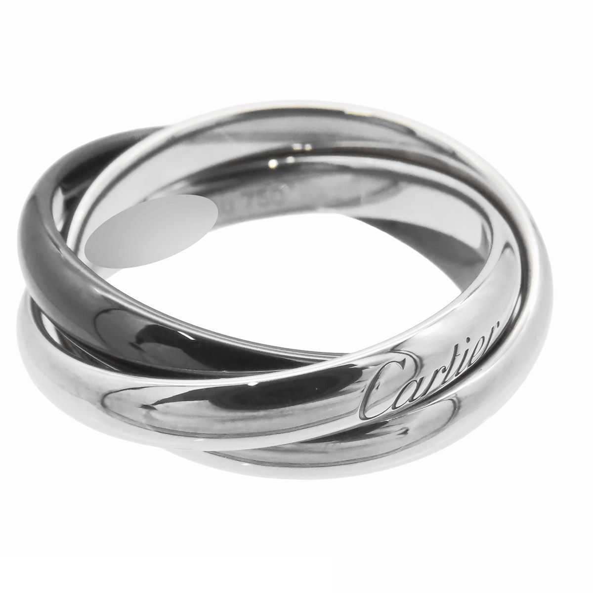 Cartier Trinity Ring White Gold Black 18k Ceramic Classic Model — view 2
