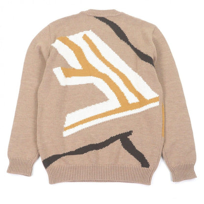 Fendi Wool Long Sleeve Knit Long Sweater Beige 48 — view 3