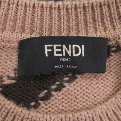 Fendi Wool Long Sleeve Knit Long Sweater Beige 48 — view 4