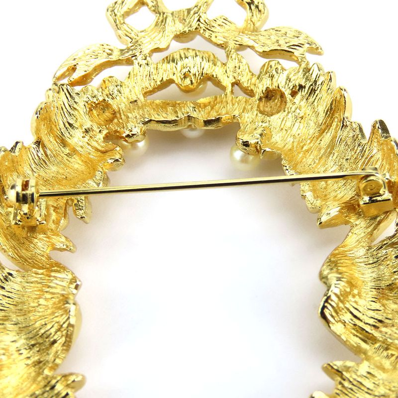 Christian Dior Brooch Metal Gold Wreath Plated Accessories Ladies Women