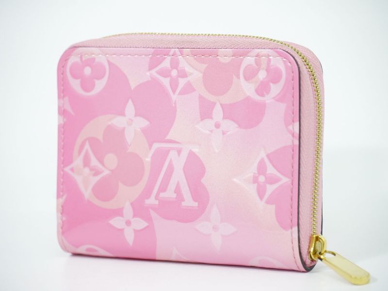 Authentic Louis Vuitton LV Zippy Coin Purse Vernis Leather Coin Case Pink