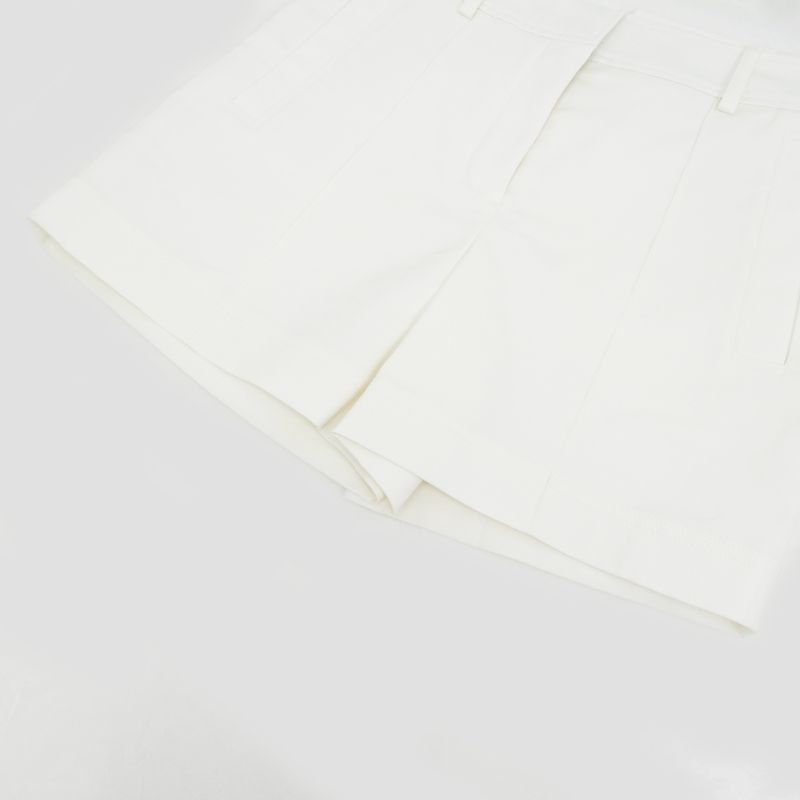 Hermes Shorts White Size 38 Cotton Polyurethane Women's Apparel Clothes