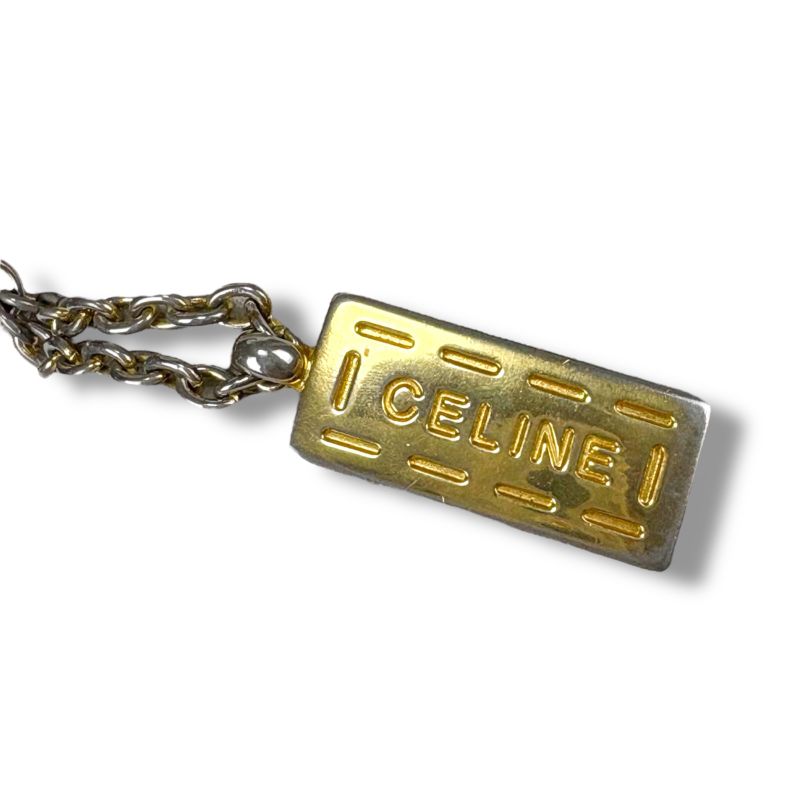 Celine Mini Tote Handbag With Macadam Pattern Triomphe Brown Pvcleather Charm