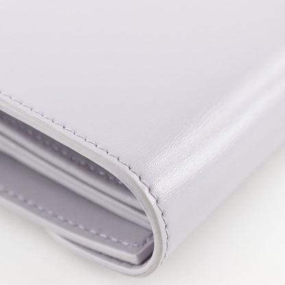 Celine Triomphe Small Flap Wallet Compact Wallet Leather Purple Women's Trifold