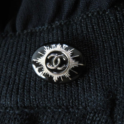 CHANEL P40728 Linen Silk Bare All-in-one Short Length Navy Black 34 Made In