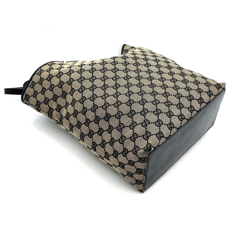 Gucci 002 1098 GG Canvas Tote Bag Brown GG Canvas Ladies Men Fashion Vintage
