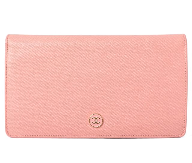 Chanel Wallet Chanel Long Wallet Coco Mark Button Motif Leather Rose 230937-ch
