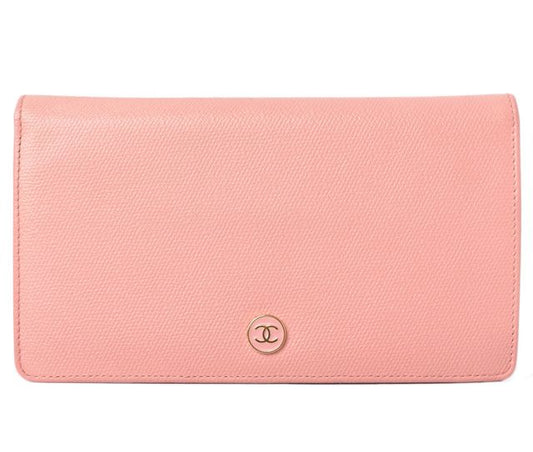 Chanel Wallet Chanel Long Wallet Coco Mark Button Motif Leather Rose 230937-ch