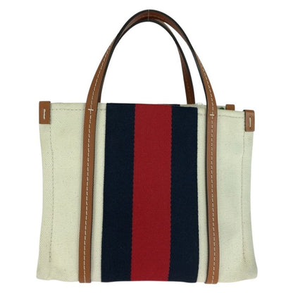 Gucci Interlocking White Brown Gold Hardware Canvas Shoulder Bag Tote Bag 2way