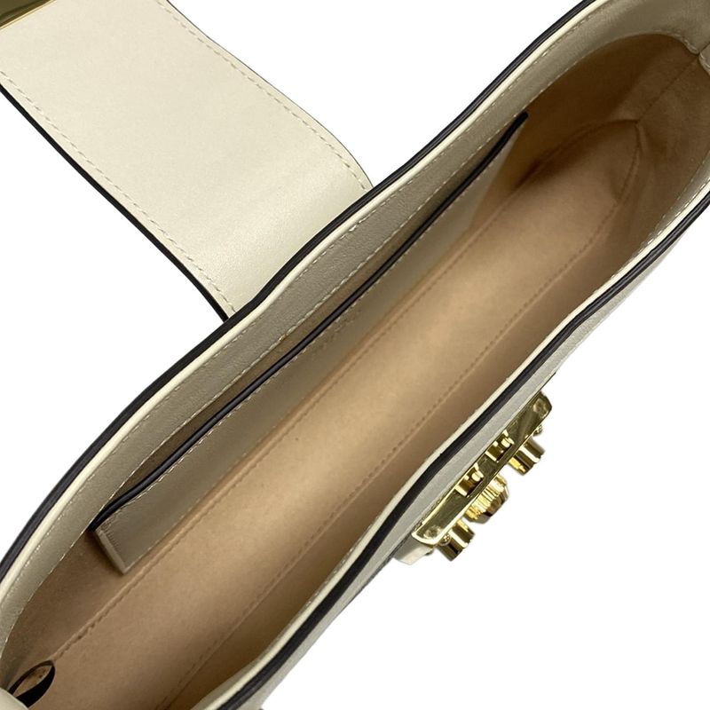 Gucci Shoulder Bag Padlockgg Supreme 811705 Beige And White Chain Shoulder