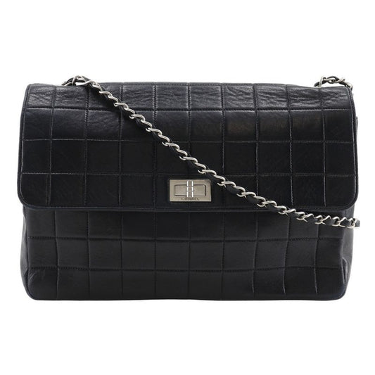 Chanel 2.55 Chocolate Bar Chain Shoulder Vintage Lambskin Black Women Shoulder