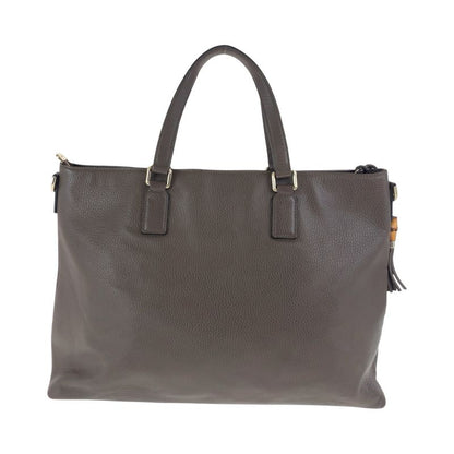 Gucci Bamboo Brown Gold Hardware Leather 365345 Tote Bag Shoulder Bag Women