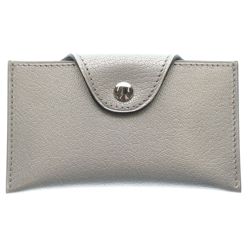 Hermes Iliad Chevre Chamquira Card Case Silver