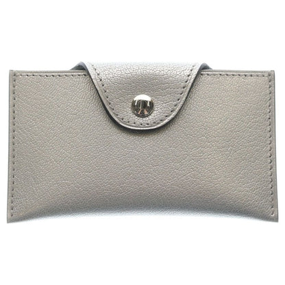 Hermes Iliad Chevre Chamquira Card Case Silver