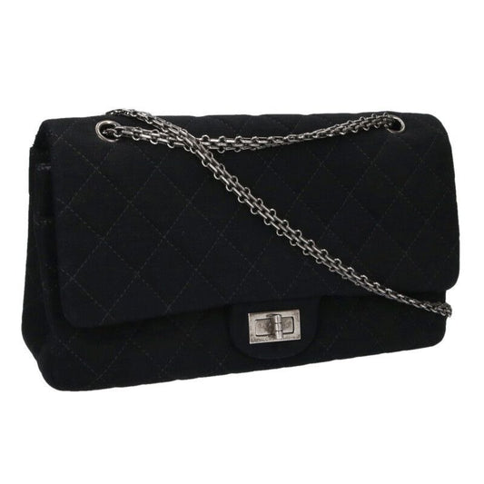 Chanel 2.55 Large Double Flap Jersey Chain Shoulder Bag