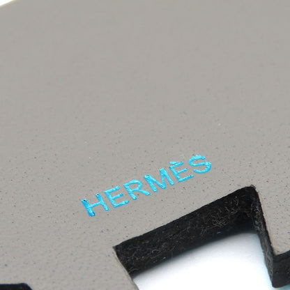 Hermes Bag Charm Silver 925 Leather Approx 12.3g Blueish Gray Silver Hardware