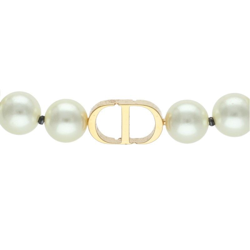 Christian Dior CD Icon Faux Pearl Choker Necklace Women