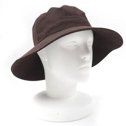 Hermes H Logo Embroidered Wide Brim Hat Dark Brown 56 Made In France Women