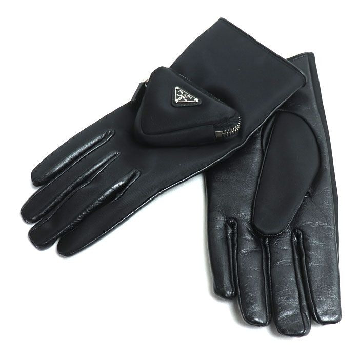 Prada Triangle Logo Gloves Black 2 GG137 Dw1 F0002 8