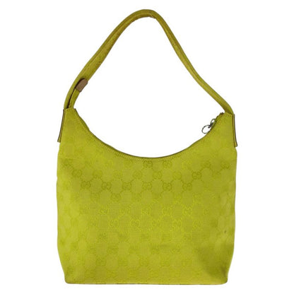Gucci Yellow Beige Silver Hardware GG Canvas/leather 001 3386 Shoulder Bag
