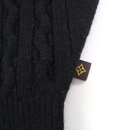 Louis Vuitton Cashmere Mohair High Neck 3/4 Sleeves Cable Knit Black Sweater — view 5