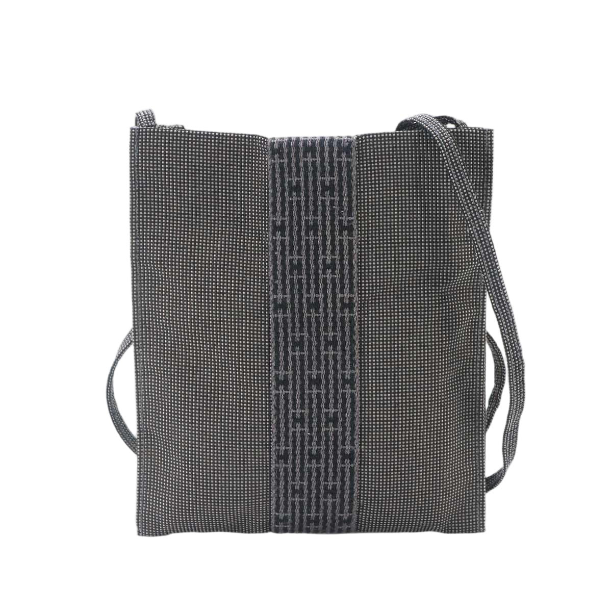 Hermes Her Line Pochette Shoulder Bag Canvas Gray Herline