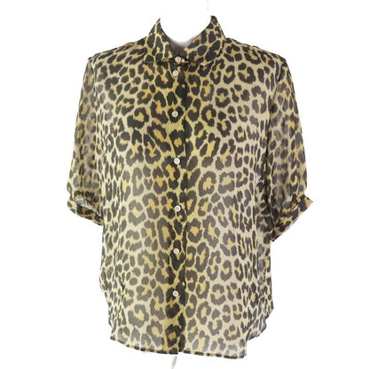 Christian Dior 141 B58 A6676 100% Silk BEE Embroidery Leopard Pattern Sheer