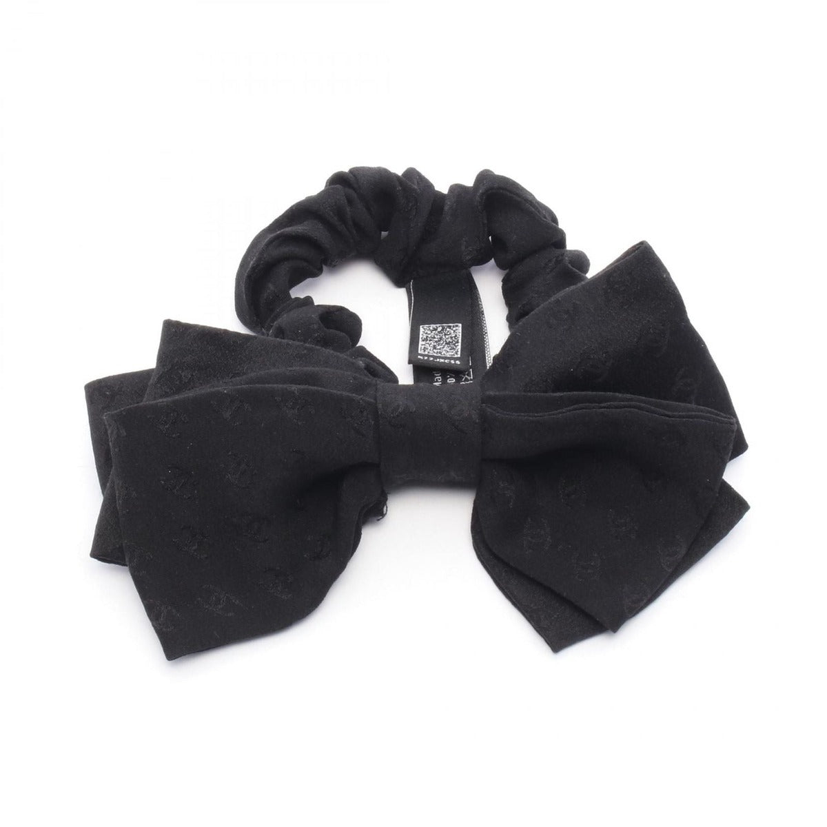 Chanel Coco Mark Ribbon Black Others Scrunchie