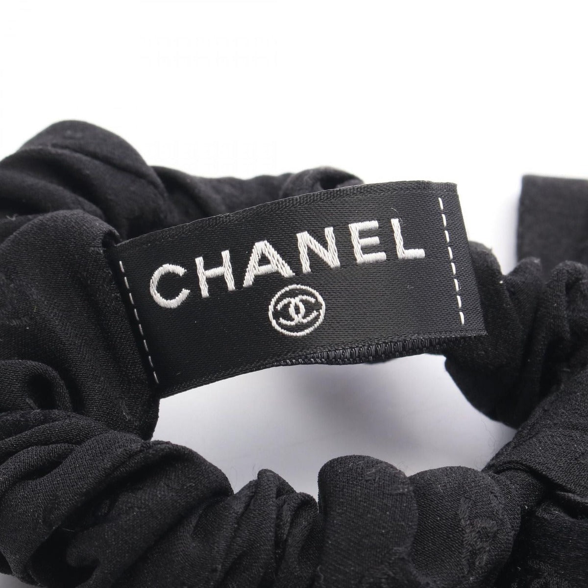 Chanel Coco Mark Ribbon Black Others Scrunchie — view 3