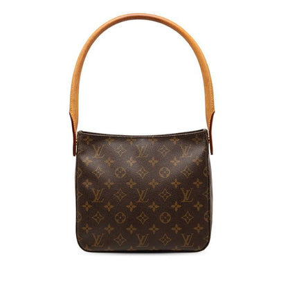 Louis Vuitton Monogram Looping MM Shoulder Bag Brown Leather
