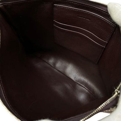 Celine U-sd-1116 Clutch Bag Clutch Pochette Second Bag Check Dark Brown Bicolor