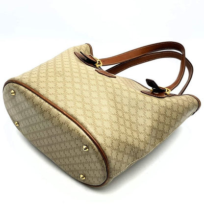 Celine Macadam M95 Tote Shoulder Bag Pvc/leather Beige Women