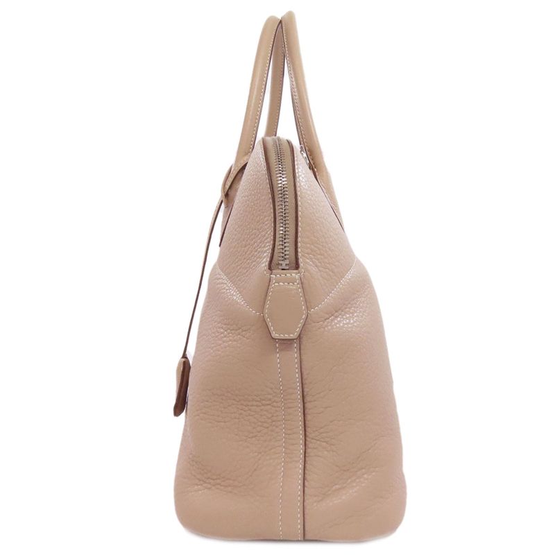 Hermes Bolide 35 Argile Silver Hardware Handbag Taurillon Cles Mance Women