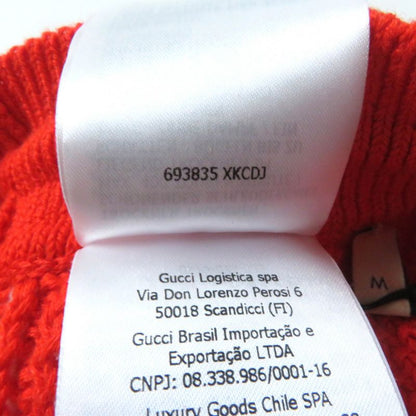 Gucci Adidas 693835 Linen Cotton Trefoil Embroidered Knit Shorts Orange M Made