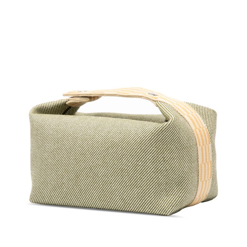Hermes Brid-a-brac GM Khaki Green Silver Hardware Canvas Women Hermes