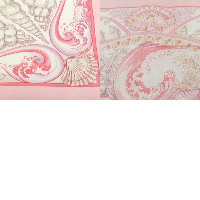Hermes Carré 90 Parures Oceanes Scarf Silk Pink