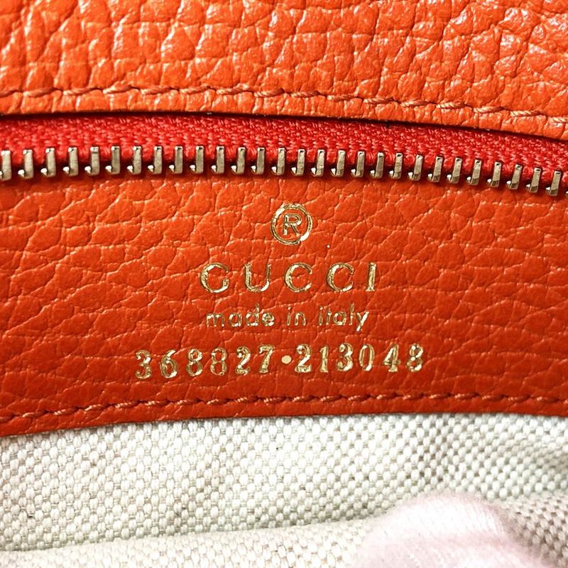 Gucci 368827 Swing Small Handbag Shoulder Bag 2way Orange Leather Women
