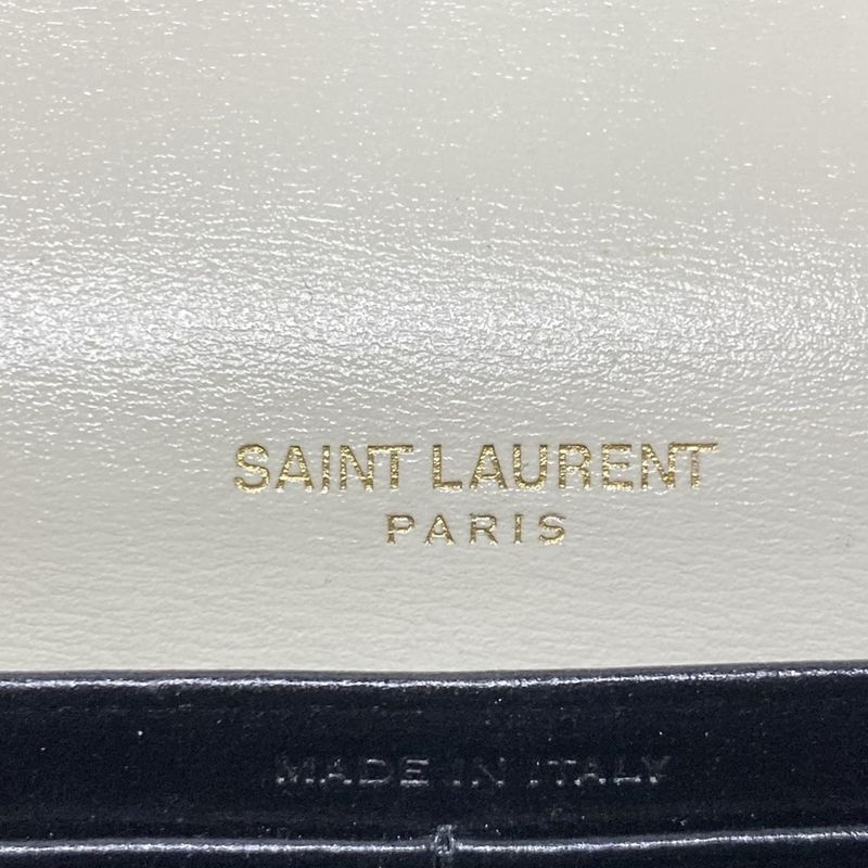 Saint Laurent Paris Wallet - 554763 Black Gold And Ivory Chain Shoulder Bag