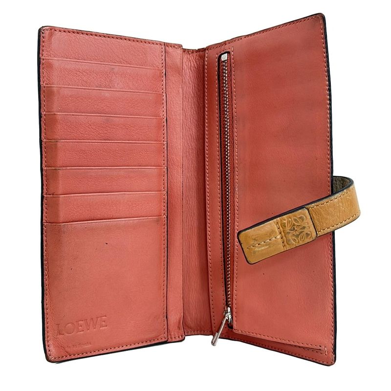 Loewe Long Wallet - Gray Beige And Light Brown Leather