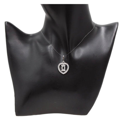 Cartier 18K White Gold Diamond 2C Necklace Top — view 2
