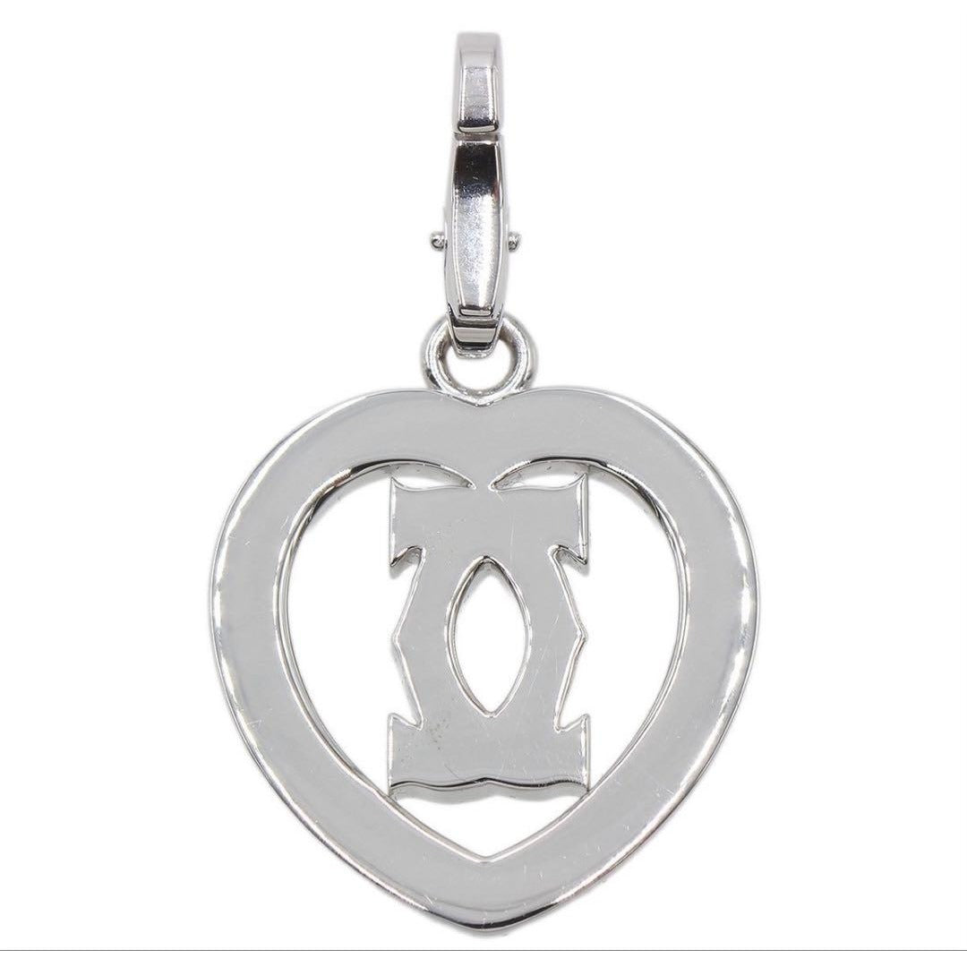 Cartier 18K White Gold Diamond 2C Necklace Top — view 4