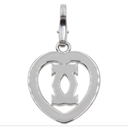 Cartier 18K White Gold Diamond 2C Necklace Top — view 4